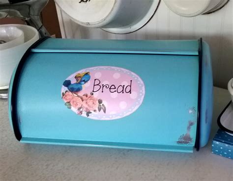 shabby chic bread box metal|Shabby Chic Cottage Style Turquoise Bluebird Metal .